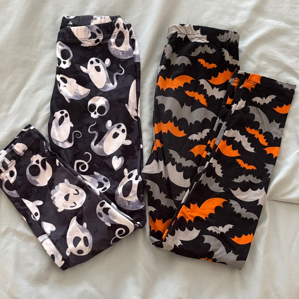 Halloween Ghost and Bat Print Leggings